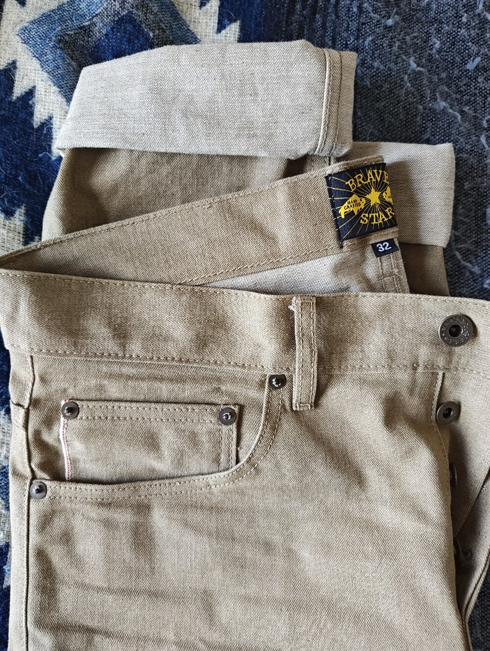 Brave Star Selvedge Kombat Khaki Denim Jeans